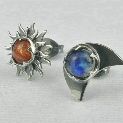 Boucles d’Oreilles Astre Soleil et Lune