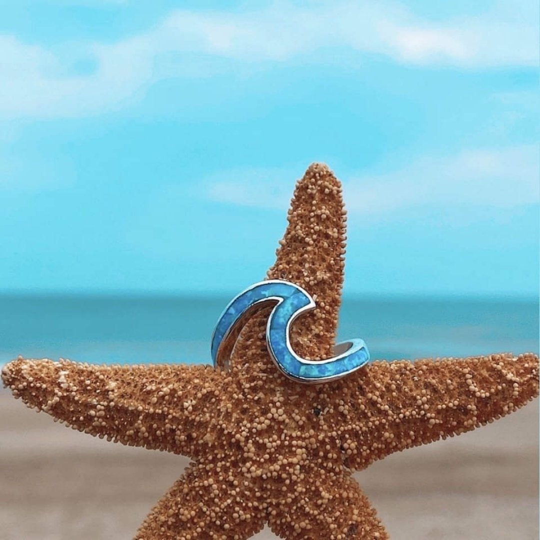 Bague Vague en Argent Sertie d’Opale