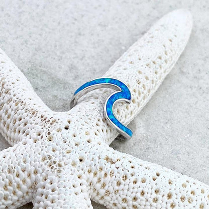 Bague Vague en Argent Sertie d’Opale