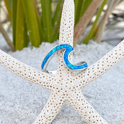 Bague Vague en Argent Sertie d’Opale