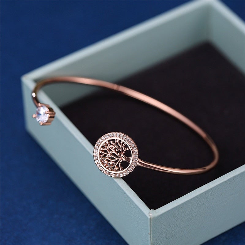 Bracelet Ajustable avec Pendentif Arbre de Vie