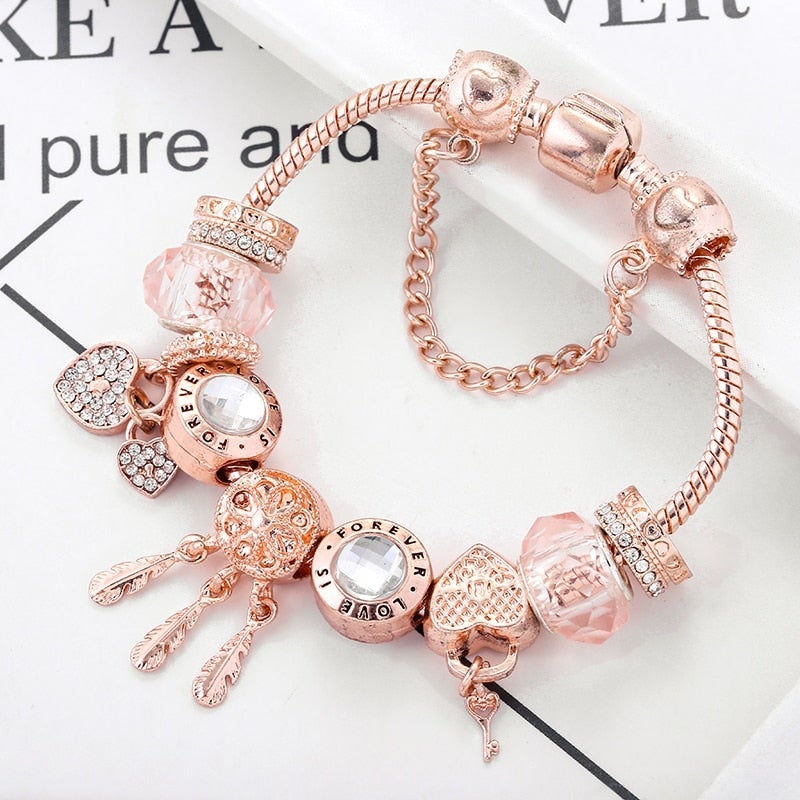 Bracelet en Argent avec Breloques et Pendentif Attrape-Rêves