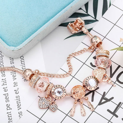 Bracelet en Argent avec Breloques et Pendentif Attrape-Rêves