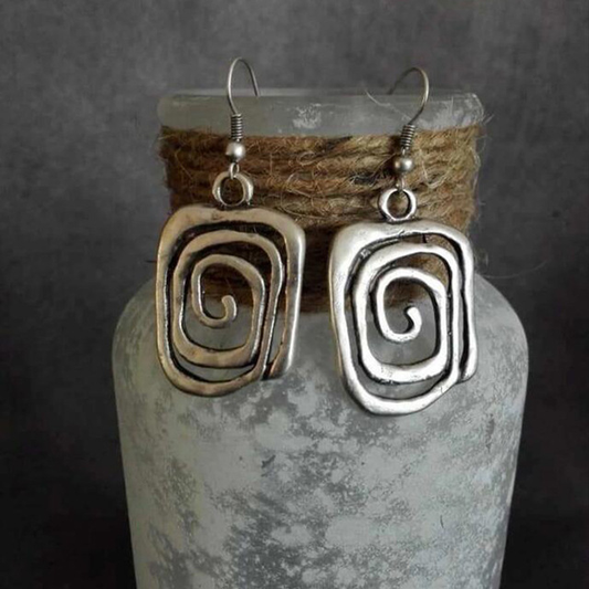 Boucles d’Oreilles Vintage en Argent au Design Spirale