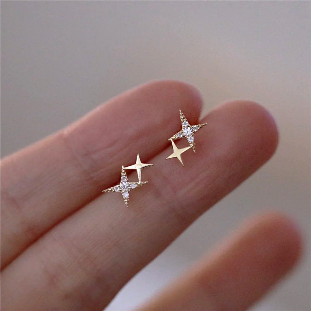 Boucles d’Oreilles Scintillantes Motif Étoile